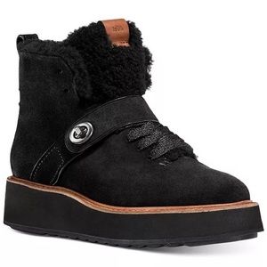 COACH Urban Hiker Black Suede Boots
